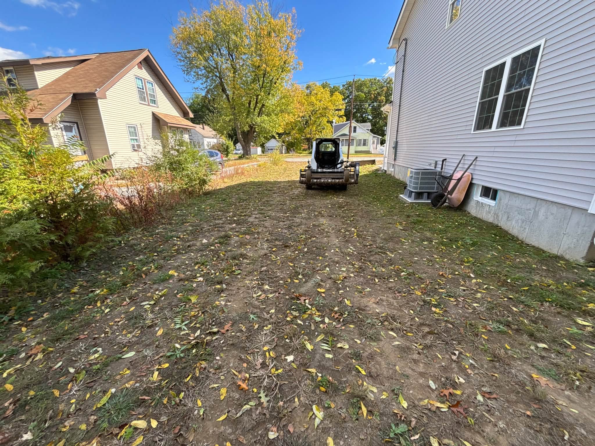 Compacted and uneven surface conditions before work — Auburn, MA